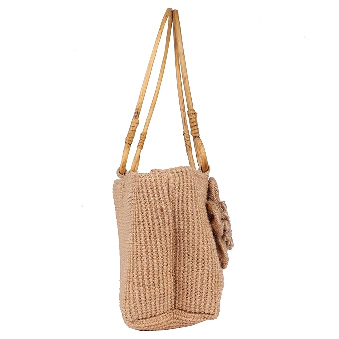 Jute Vanity Bag with Wooden Handle – Eco-Friendly, Stylish, and